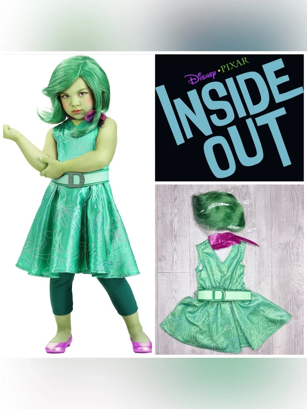 Disgust halloween Costume Disney and Pixar Inside Out Disgust dress up cosplay
